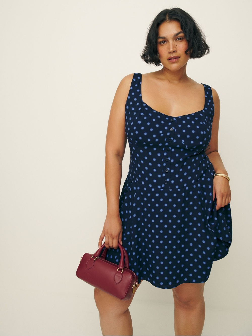 NWT Reformation Valencio Polka Dot Mini Dress